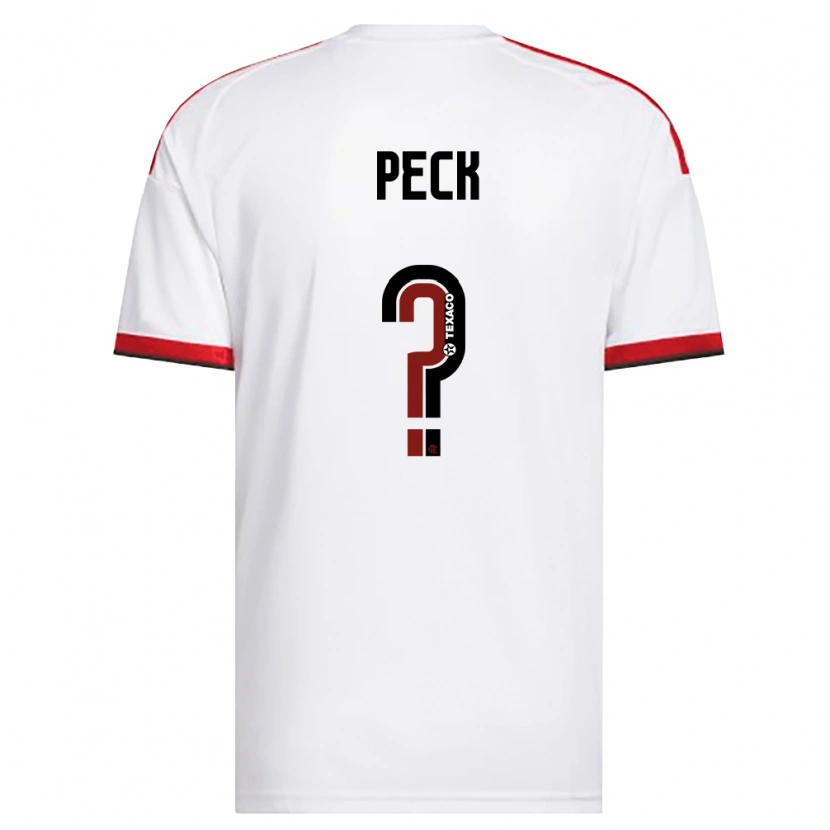 Danxen Bambino Maglia Maria Peck #0 Bianco Rosso Nero Kit Gara Away 2026/27 Maglietta