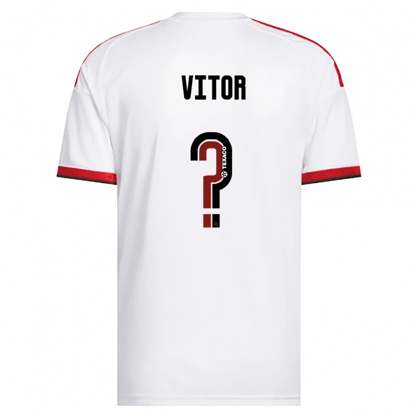 Danxen Bambino Maglia João Vitor #0 Bianco Rosso Nero Kit Gara Away 2026/27 Maglietta