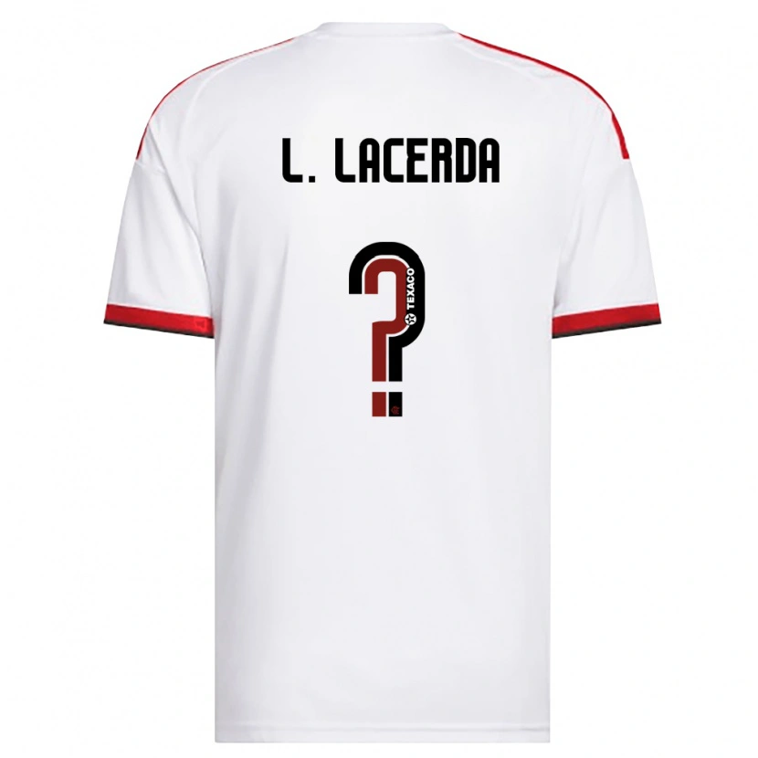 Danxen Bambino Maglia Iago Lacerda #0 Bianco Rosso Nero Kit Gara Away 2026/27 Maglietta