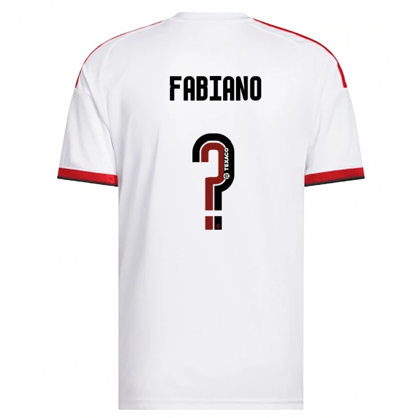 Danxen Bambino Maglia Fabiano #0 Bianco Rosso Nero Kit Gara Away 2026/27 Maglietta