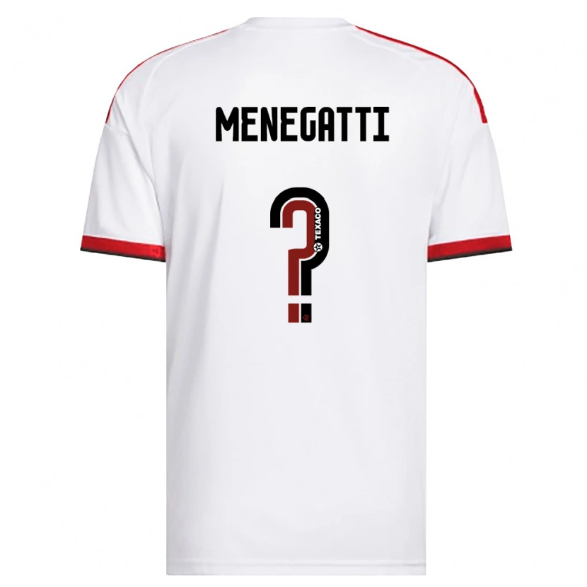 Danxen Bambino Maglia Kauan Menegatti #0 Bianco Rosso Nero Kit Gara Away 2026/27 Maglietta
