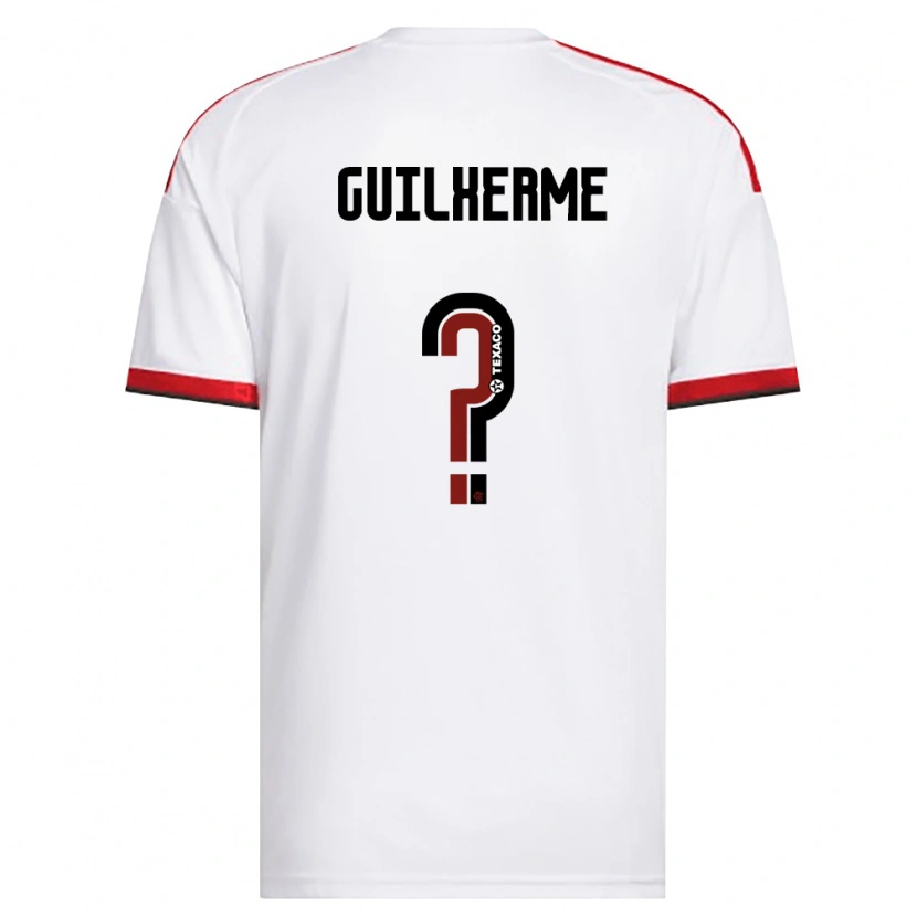 Danxen Bambino Maglia Guilherme Teixeira #0 Bianco Rosso Nero Kit Gara Away 2026/27 Maglietta