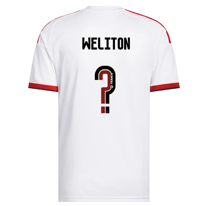 Danxen Bambino Maglia Weliton #0 Bianco Rosso Nero Kit Gara Away 2026/27 Maglietta