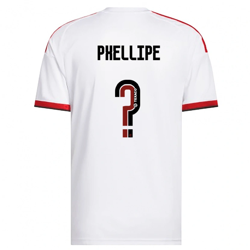 Danxen Bambino Maglia Phellipe #0 Bianco Rosso Nero Kit Gara Away 2026/27 Maglietta