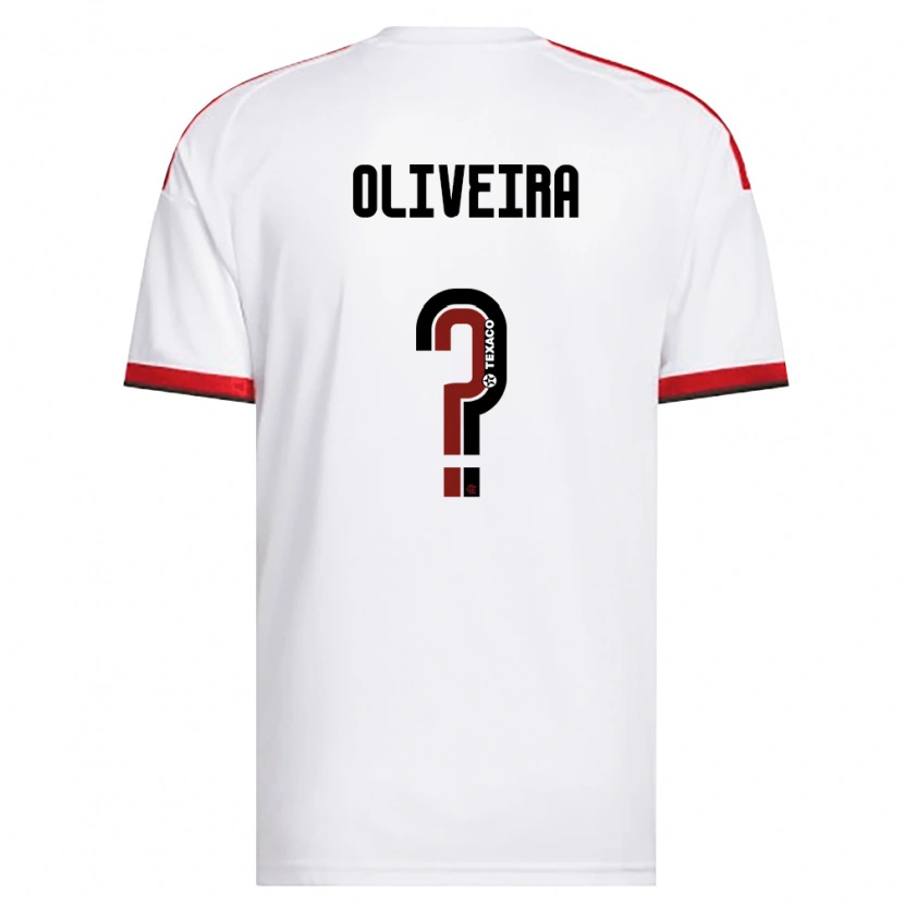 Danxen Bambino Maglia Lucas Oliveira #0 Bianco Rosso Nero Kit Gara Away 2026/27 Maglietta