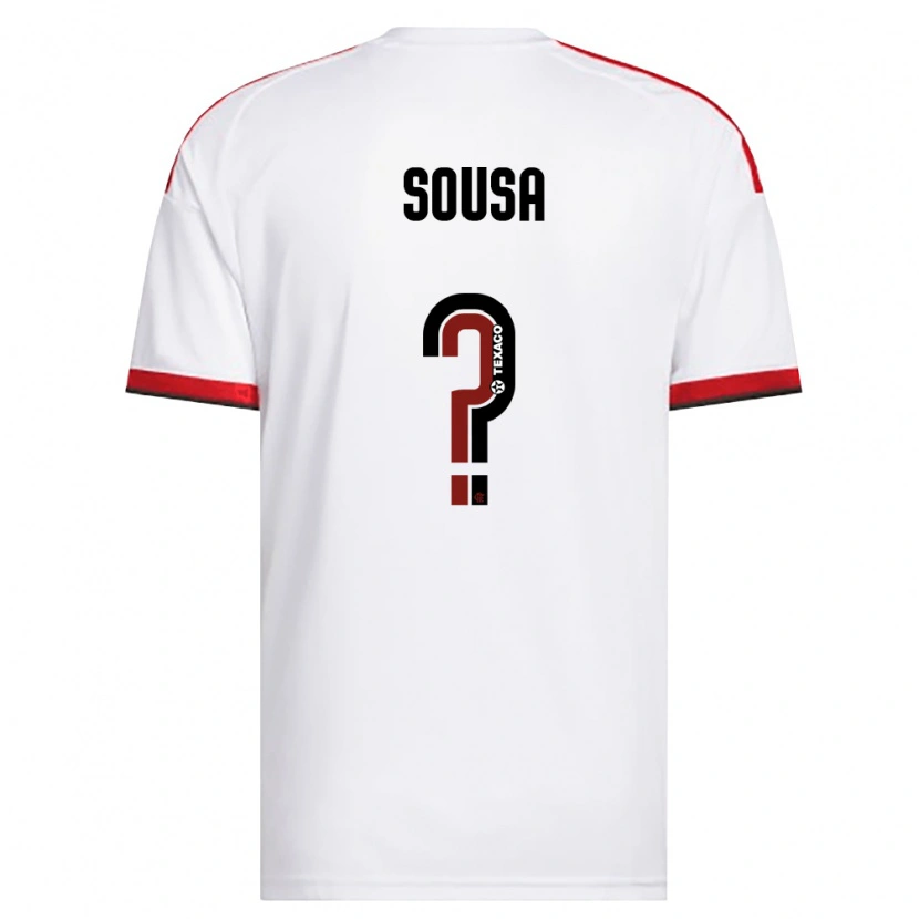 Danxen Bambino Maglia Guilherme Sousa #0 Bianco Rosso Nero Kit Gara Away 2026/27 Maglietta