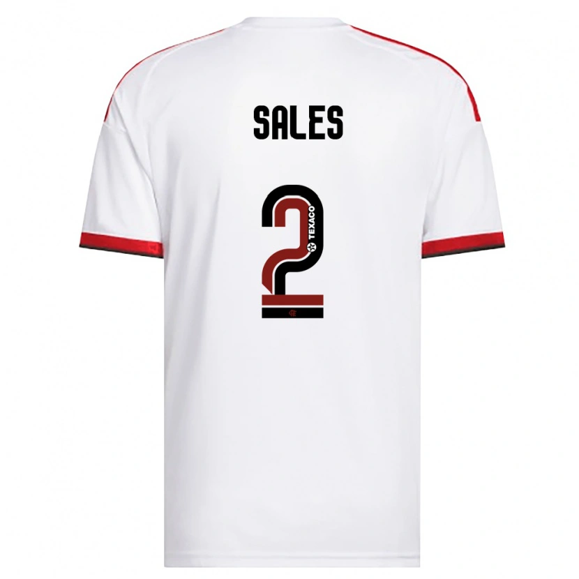 Danxen Bambino Maglia Daniel Sales #2 Bianco Rosso Nero Kit Gara Away 2026/27 Maglietta