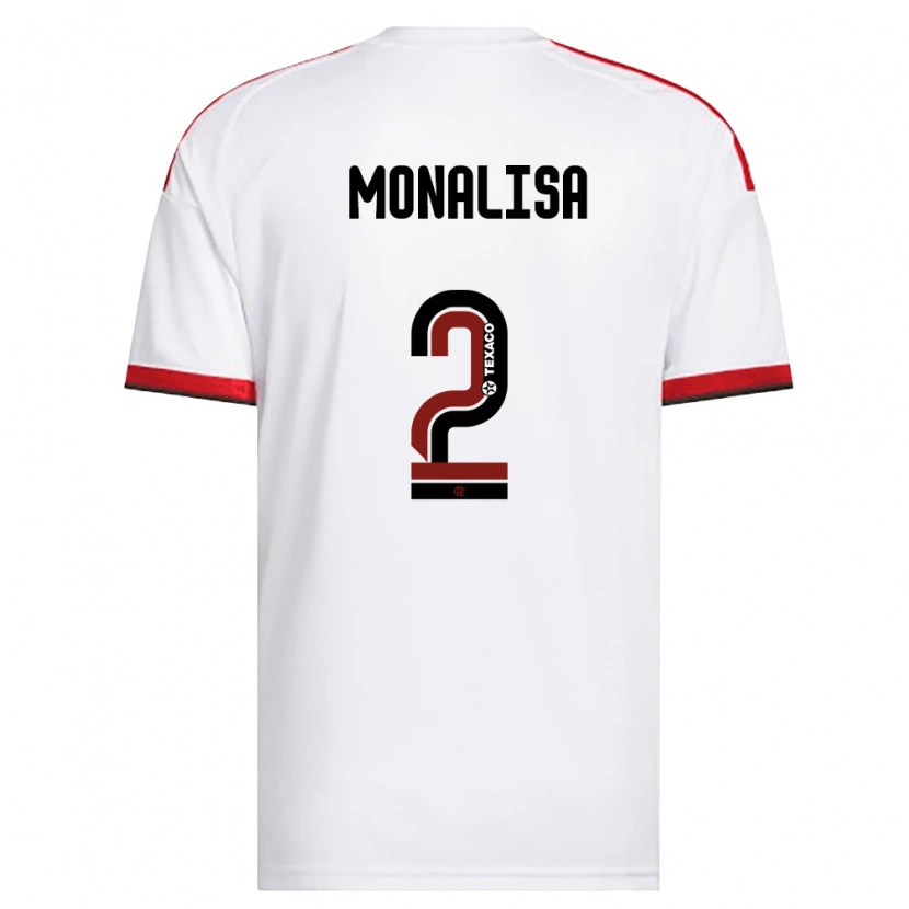 Danxen Bambino Maglia Monalisa #2 Bianco Rosso Nero Kit Gara Away 2026/27 Maglietta