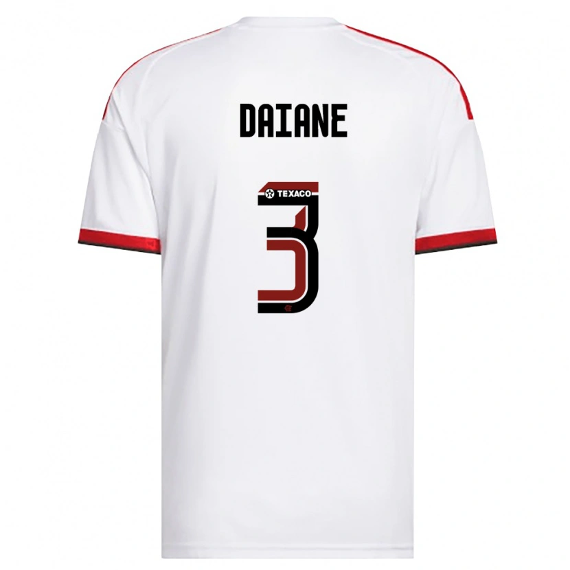 Danxen Bambino Maglia Daiane #3 Bianco Rosso Nero Kit Gara Away 2026/27 Maglietta