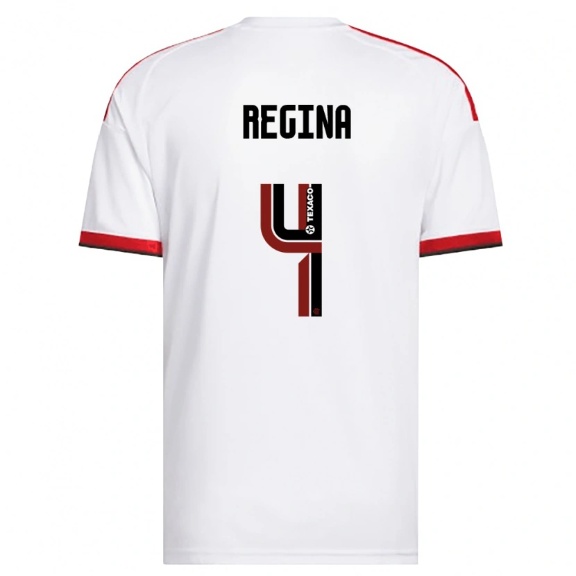 Danxen Bambino Maglia Thaís Regina #4 Bianco Rosso Nero Kit Gara Away 2026/27 Maglietta