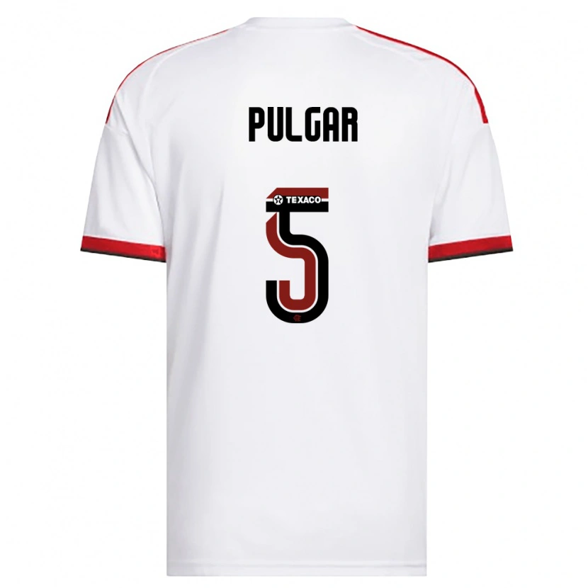 Danxen Bambino Maglia Erick Pulgar #5 Bianco Rosso Nero Kit Gara Away 2026/27 Maglietta