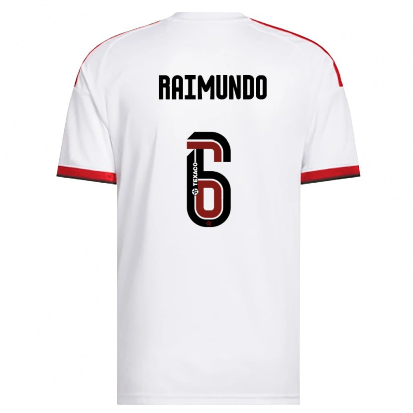 Danxen Bambino Maglia Raimundo Ykaro Santos Silva #6 Bianco Rosso Nero Kit Gara Away 2026/27 Maglietta