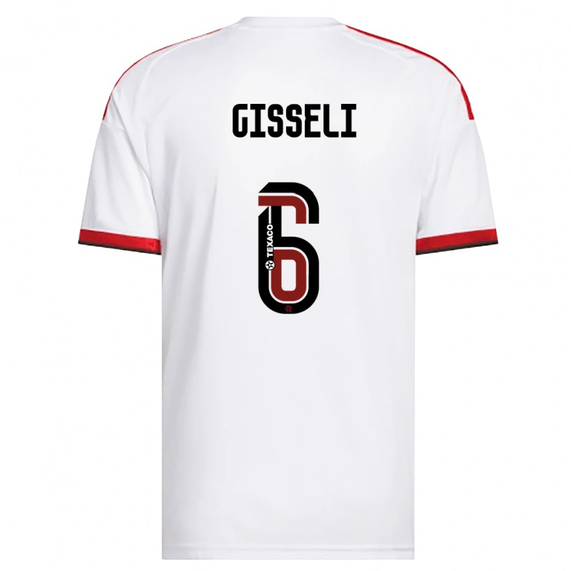 Danxen Bambino Maglia Gisseli #6 Bianco Rosso Nero Kit Gara Away 2026/27 Maglietta