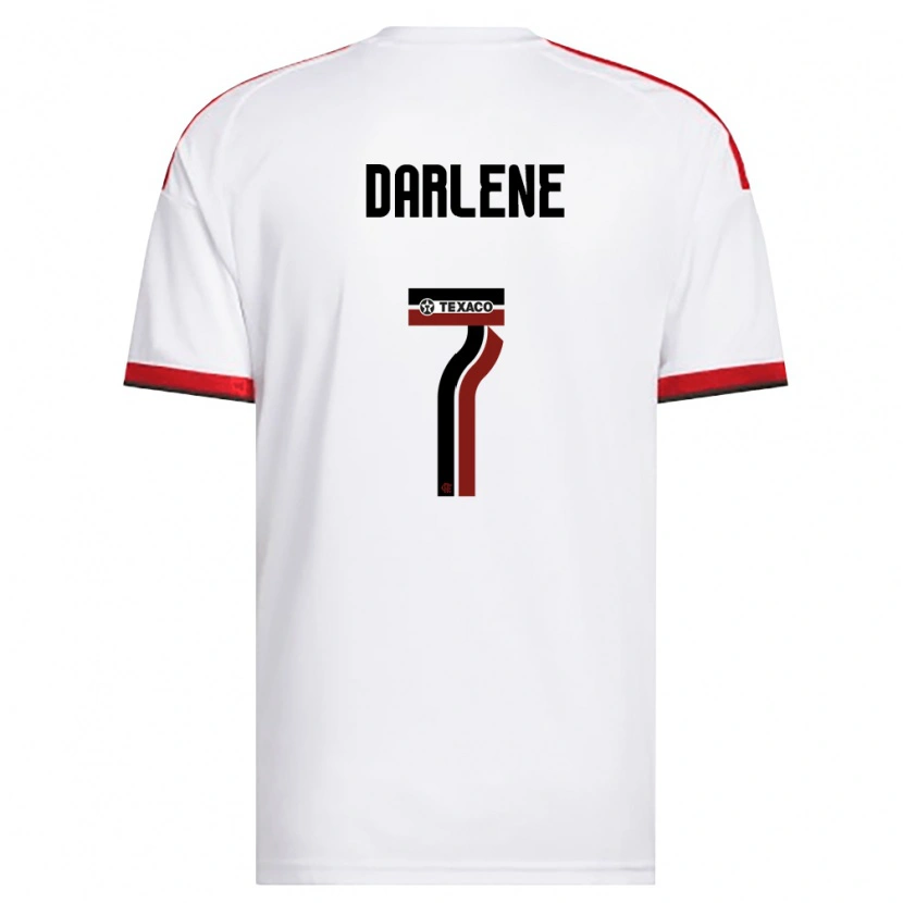 Danxen Bambino Maglia Darlene #7 Bianco Rosso Nero Kit Gara Away 2026/27 Maglietta