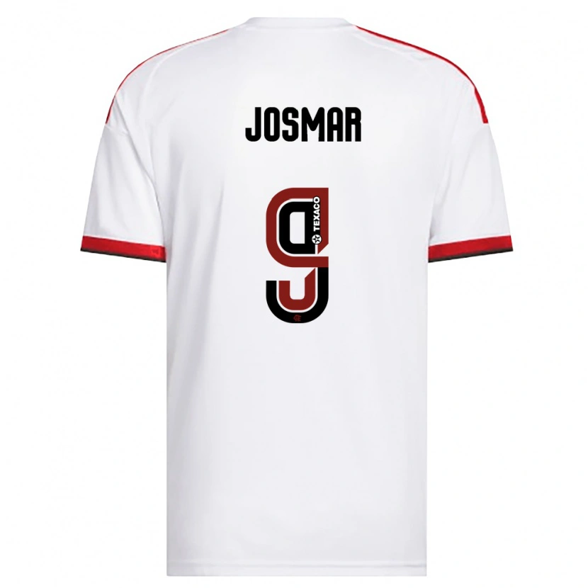 Danxen Bambino Maglia Josmar Silva Miranda #9 Bianco Rosso Nero Kit Gara Away 2026/27 Maglietta