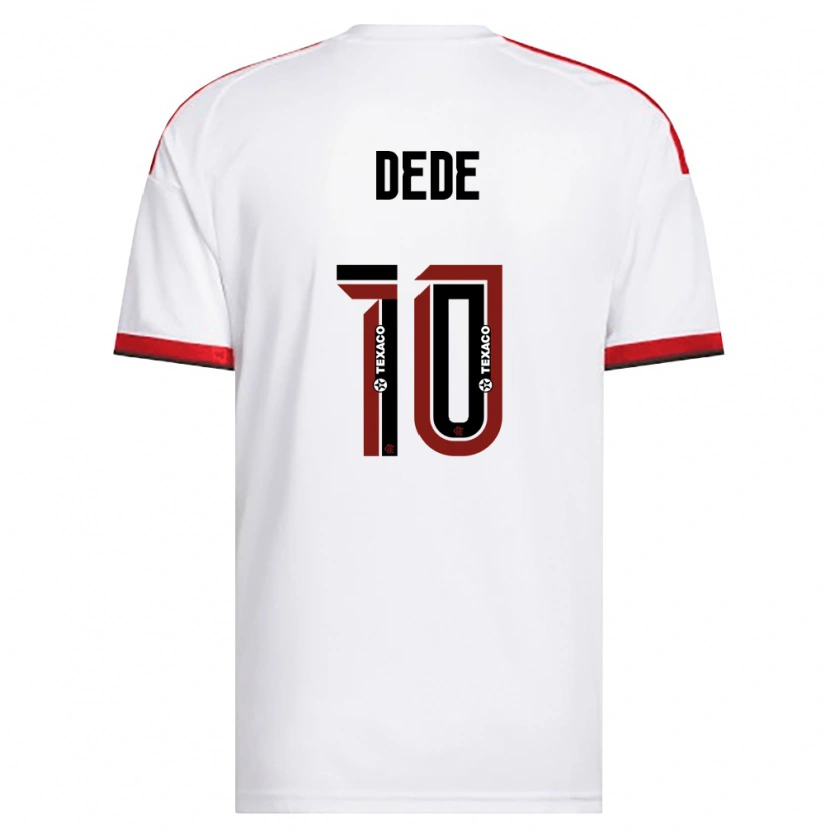 Danxen Bambino Maglia Andressa Dede #10 Bianco Rosso Nero Kit Gara Away 2026/27 Maglietta