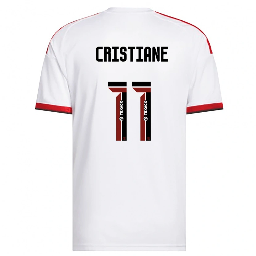 Danxen Bambino Maglia Cristiane #11 Bianco Rosso Nero Kit Gara Away 2026/27 Maglietta