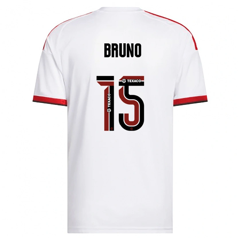 Danxen Bambino Maglia Fabrício Bruno #15 Bianco Rosso Nero Kit Gara Away 2026/27 Maglietta