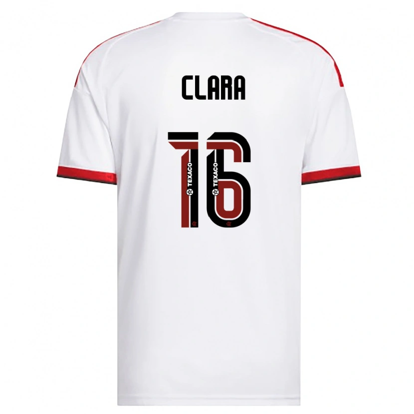 Danxen Bambino Maglia Ana Clara #16 Bianco Rosso Nero Kit Gara Away 2026/27 Maglietta
