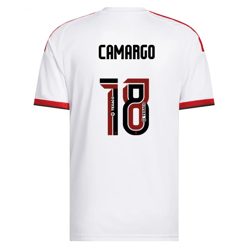 Danxen Bambino Maglia João Camargo #18 Bianco Rosso Nero Kit Gara Away 2026/27 Maglietta