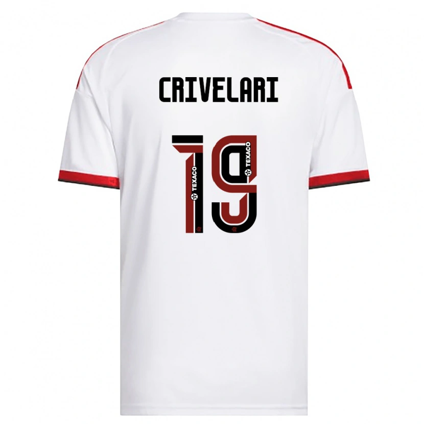 Danxen Bambino Maglia Crivelari #19 Bianco Rosso Nero Kit Gara Away 2026/27 Maglietta