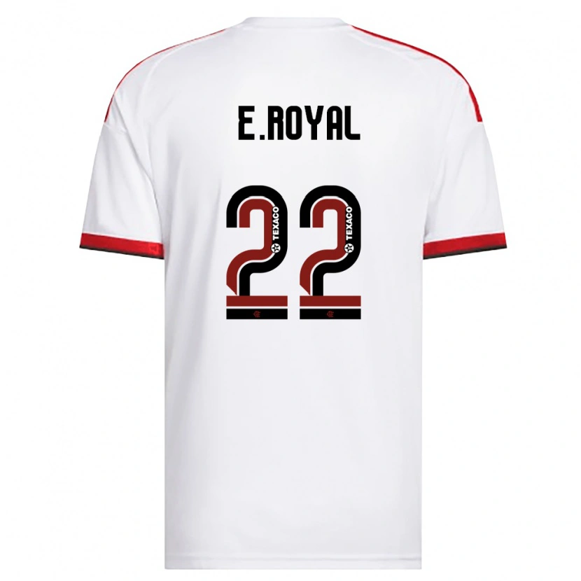 Danxen Bambino Maglia Emerson Royal #22 Bianco Rosso Nero Kit Gara Away 2026/27 Maglietta
