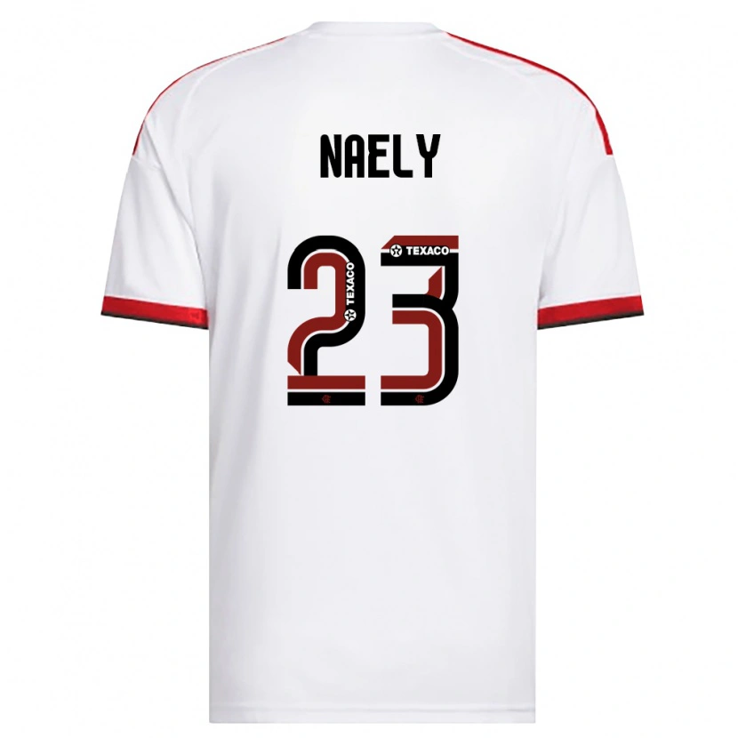 Danxen Bambino Maglia Naely #23 Bianco Rosso Nero Kit Gara Away 2026/27 Maglietta