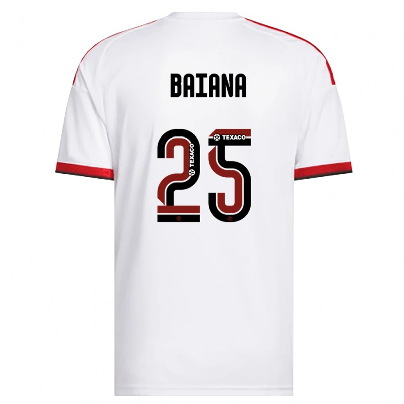 Danxen Bambino Maglia Larissa Baiana #25 Bianco Rosso Nero Kit Gara Away 2026/27 Maglietta
