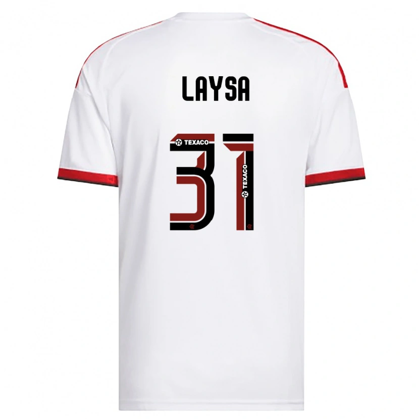 Danxen Bambino Maglia Laysa #31 Bianco Rosso Nero Kit Gara Away 2026/27 Maglietta