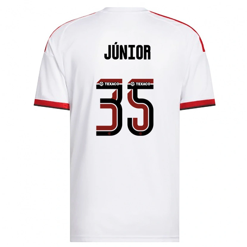 Danxen Bambino Maglia Kaylaine Júnior #35 Bianco Rosso Nero Kit Gara Away 2026/27 Maglietta