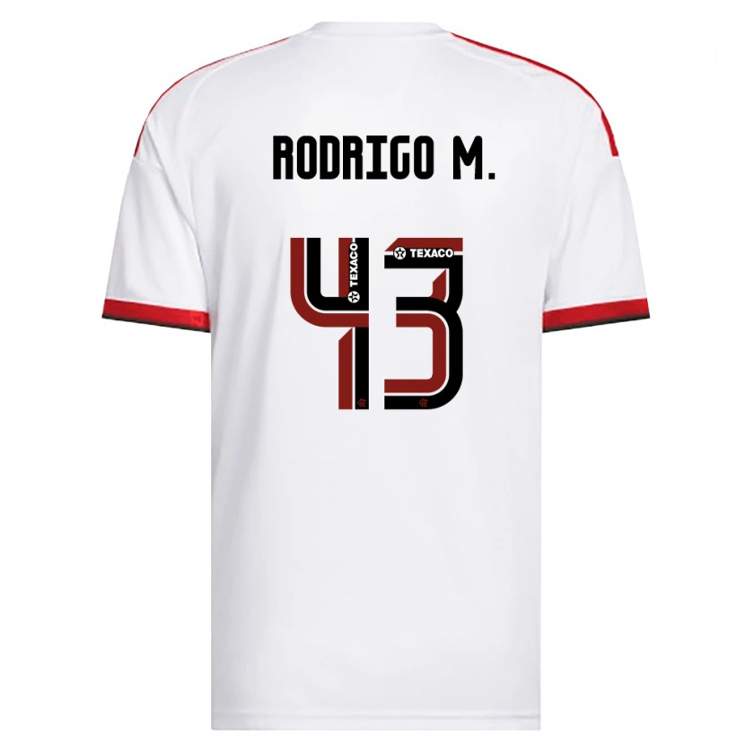 Danxen Bambino Maglia Rodrigo Muniz #43 Bianco Rosso Nero Kit Gara Away 2026/27 Maglietta