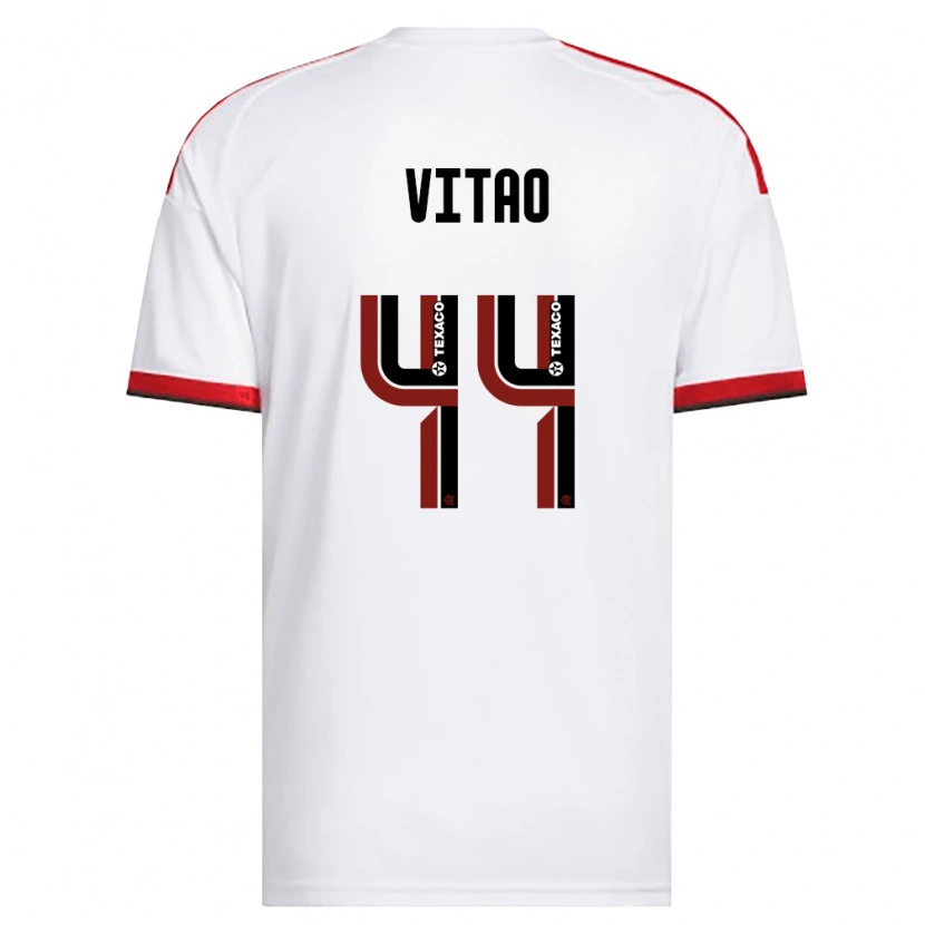 Danxen Bambino Maglia Vitor Eduardo Da Silva Matos #44 Bianco Rosso Nero Kit Gara Away 2026/27 Maglietta