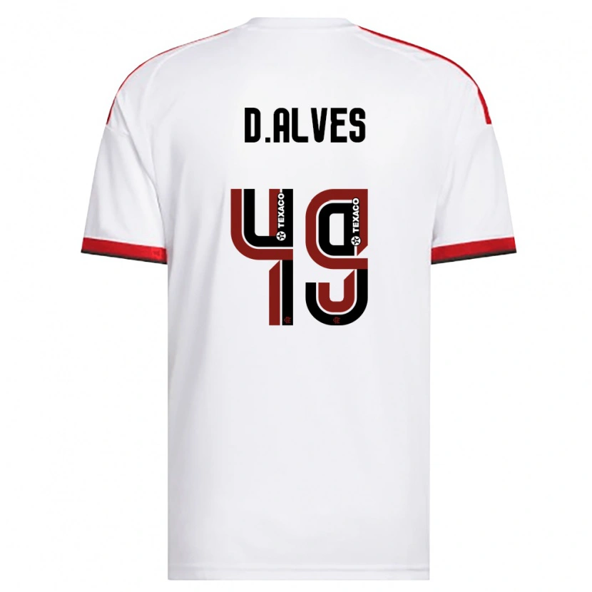 Danxen Bambino Maglia Dyogo Alves #49 Bianco Rosso Nero Kit Gara Away 2026/27 Maglietta