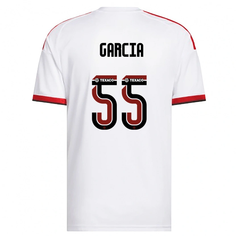 Danxen Bambino Maglia Caio Garcia #55 Bianco Rosso Nero Kit Gara Away 2026/27 Maglietta