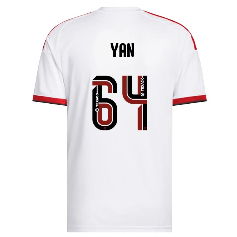 Danxen Bambino Maglia Wallace Yan #64 Bianco Rosso Nero Kit Gara Away 2026/27 Maglietta