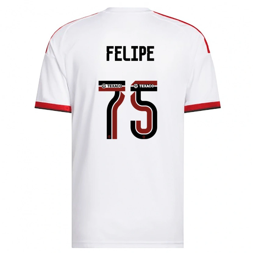 Danxen Bambino Maglia Luiz Felipe #75 Bianco Rosso Nero Kit Gara Away 2026/27 Maglietta