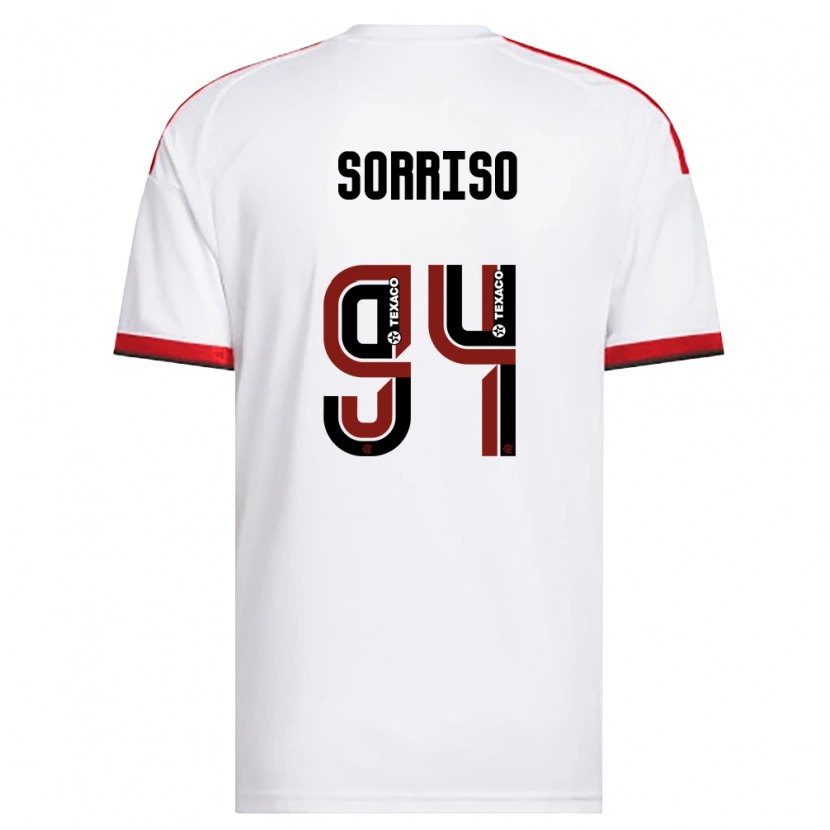 Danxen Bambino Maglia Sorriso #94 Bianco Rosso Nero Kit Gara Away 2026/27 Maglietta