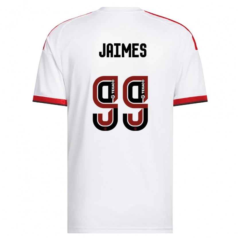 Danxen Bambino Maglia Sole Jaimes #99 Bianco Rosso Nero Kit Gara Away 2026/27 Maglietta