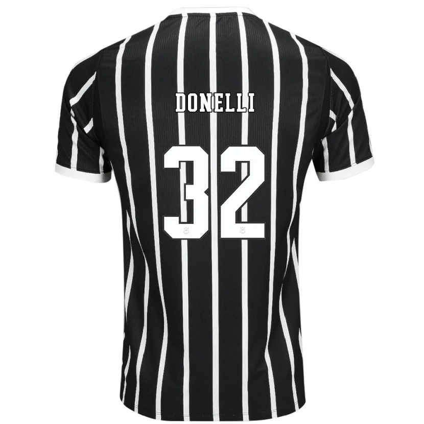 Danxen Bambino Maglia Matheus Donelli #32 Nero Bianco Rosso Kit Gara Away 2026/27 Maglietta