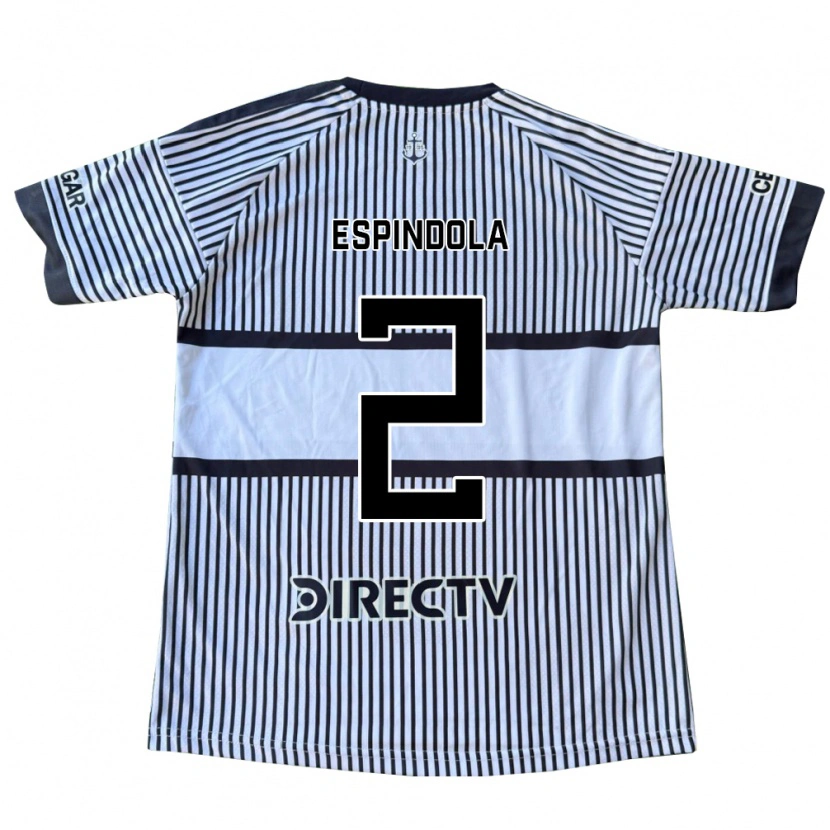 Danxen Bambino Maglia Noelia Espindola #2 Bianco Giallo Nero Kit Gara Away 2026/27 Maglietta