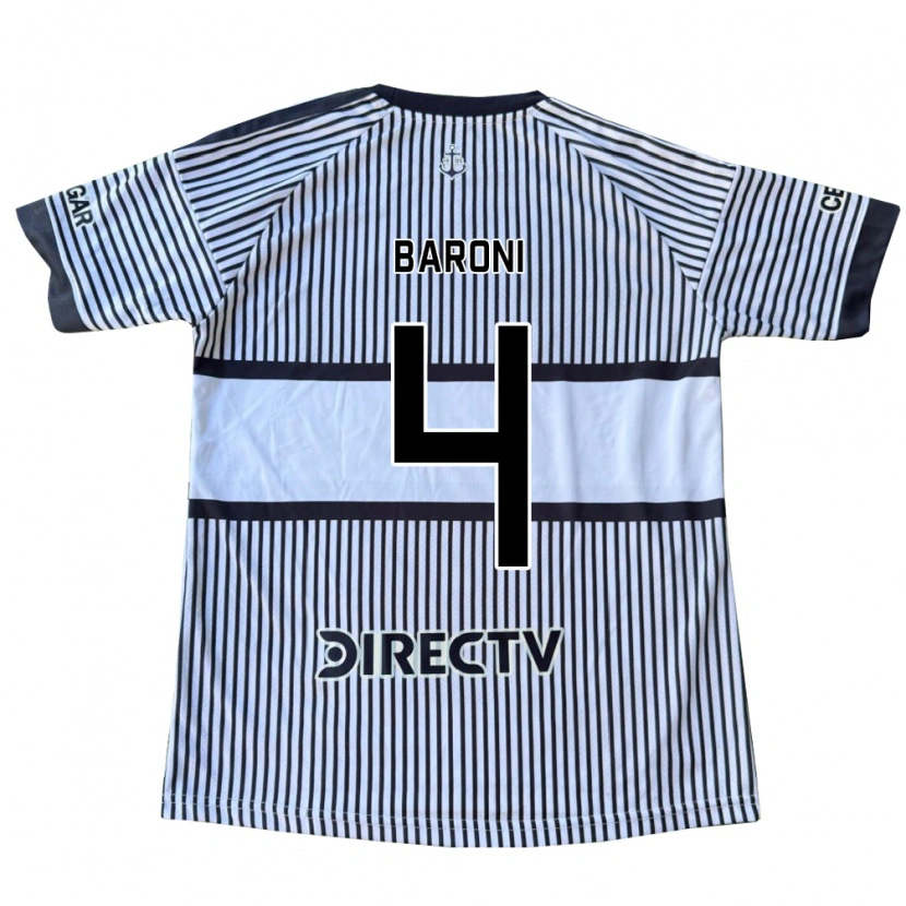 Danxen Bambino Maglia Matías Baroni #4 Bianco Giallo Nero Kit Gara Away 2026/27 Maglietta