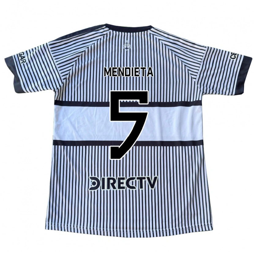 Danxen Bambino Maglia Julián Mendieta #5 Bianco Giallo Nero Kit Gara Away 2026/27 Maglietta