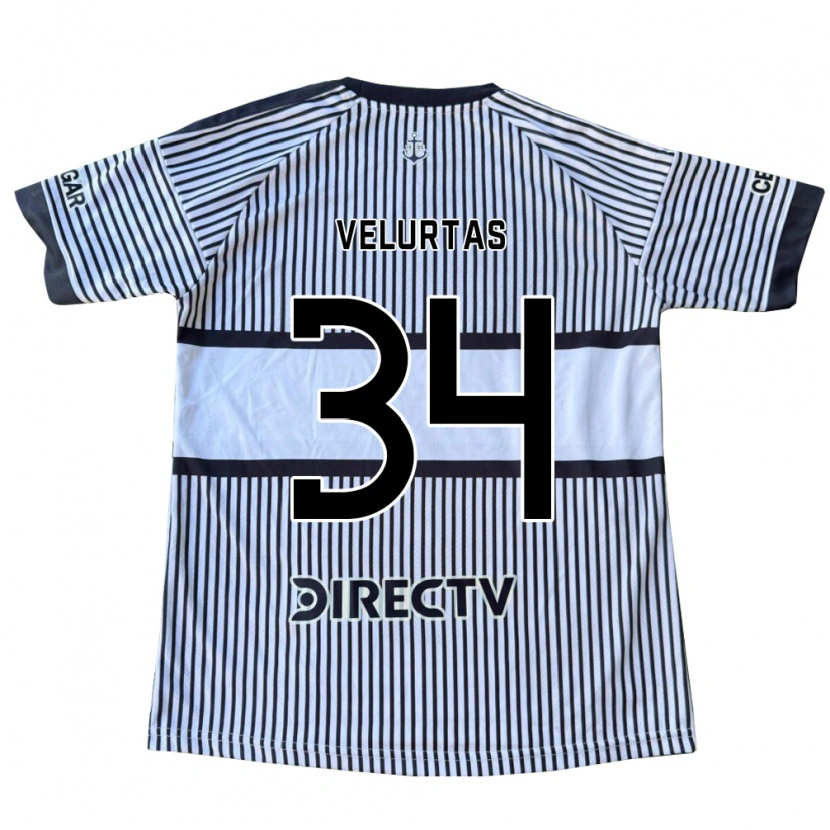 Danxen Bambino Maglia Pedro Velurtas #34 Bianco Giallo Nero Kit Gara Away 2026/27 Maglietta