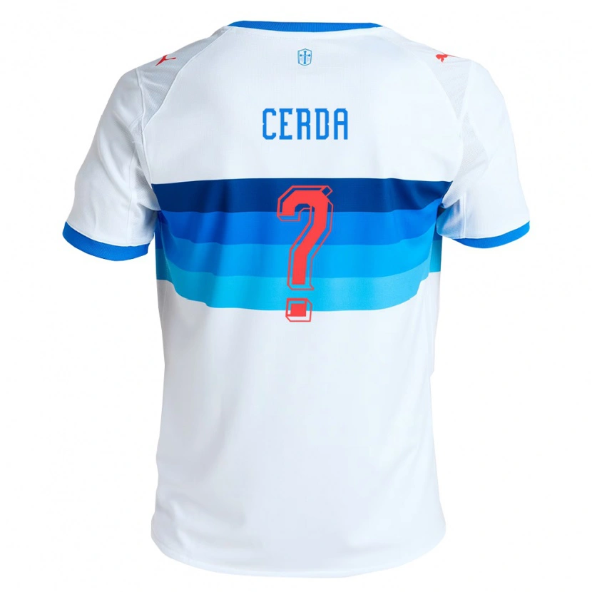 Danxen Uomo Maglia Axel Cerda #0 Bianco Azzurro Kit Gara Home 2026/27 Maglietta