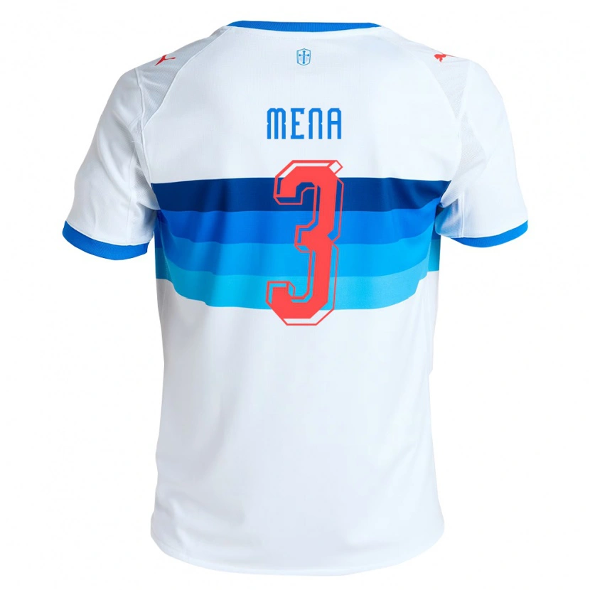 Danxen Uomo Maglia Eugenio Mena #3 Bianco Azzurro Kit Gara Home 2026/27 Maglietta