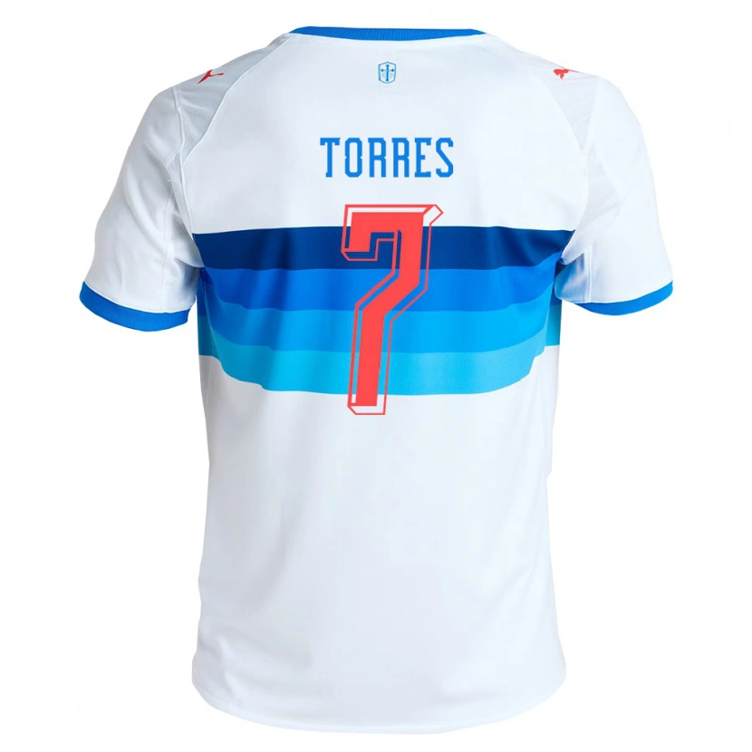 Danxen Uomo Maglia Joaquín Torres #7 Bianco Azzurro Kit Gara Home 2026/27 Maglietta
