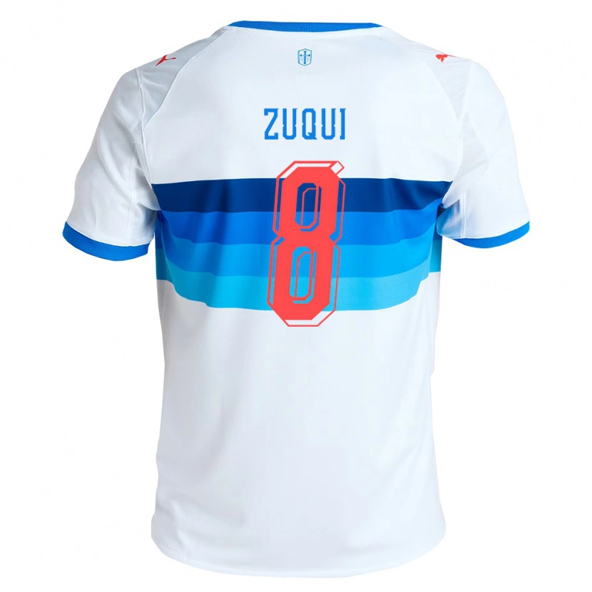 Danxen Uomo Maglia Fernando Zuqui #8 Bianco Azzurro Kit Gara Home 2026/27 Maglietta