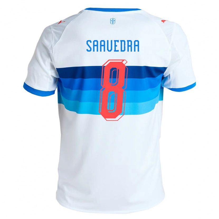 Danxen Uomo Maglia Ignacio Saavedra #8 Bianco Azzurro Kit Gara Home 2026/27 Maglietta