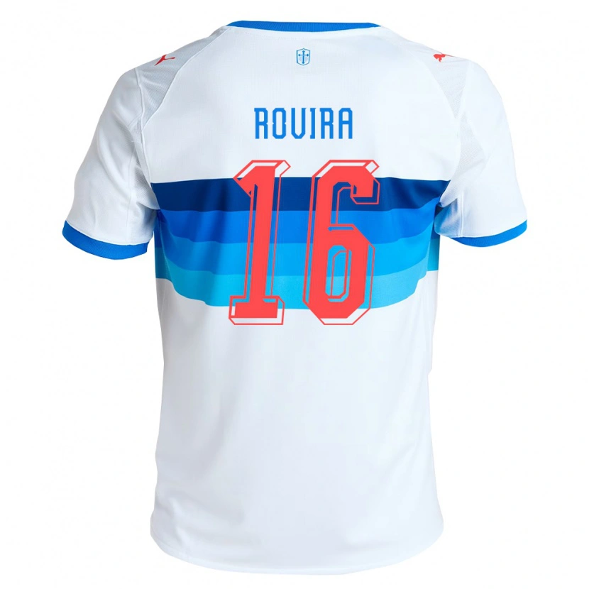 Danxen Uomo Maglia Brayan Rovira #16 Bianco Azzurro Kit Gara Home 2026/27 Maglietta