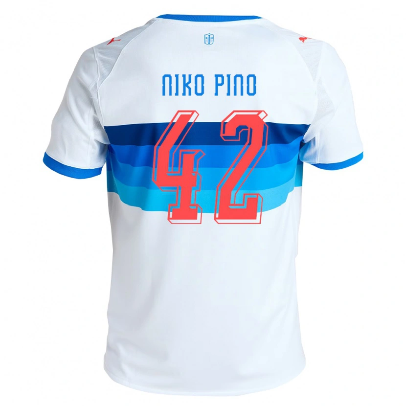 Danxen Uomo Maglia Nickolas Pino #42 Bianco Azzurro Kit Gara Home 2026/27 Maglietta